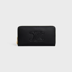 LARGE ZIPPED WALLET CUIR TRIOMPHE IN SMOOTH CALFSKIN