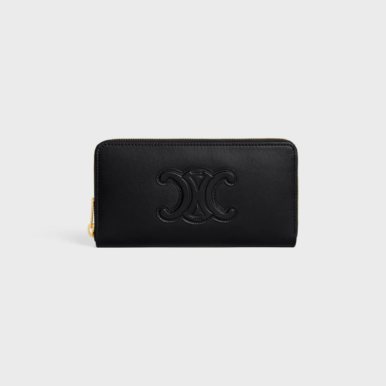 LARGE ZIPPED WALLET CUIR TRIOMPHE IN SMOOTH CALFSKIN