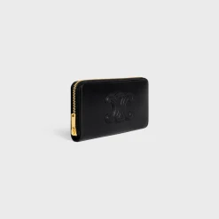 LARGE ZIPPED WALLET CUIR TRIOMPHE IN SMOOTH CALFSKIN