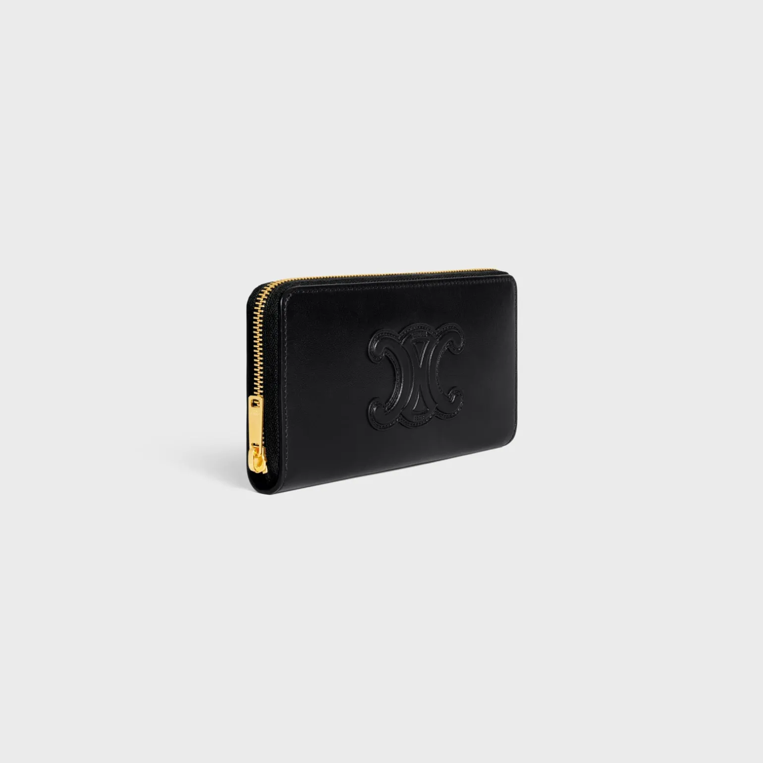LARGE ZIPPED WALLET CUIR TRIOMPHE IN SMOOTH CALFSKIN