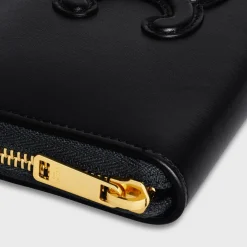 LARGE ZIPPED WALLET CUIR TRIOMPHE IN SMOOTH CALFSKIN