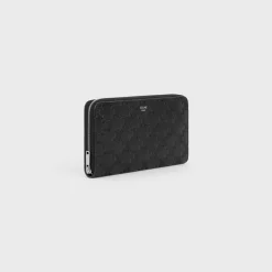 Large Zipped Wallet Triomphe L.Embossed Calf T.Emb BLACK