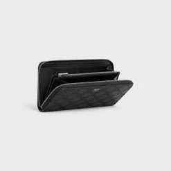 Large Zipped Wallet Triomphe L.Embossed Calf T.Emb BLACK