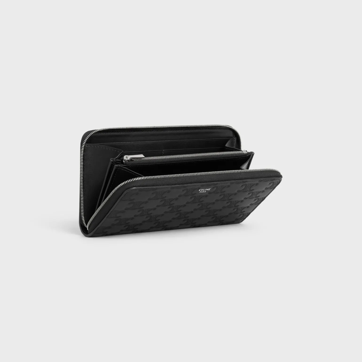 Large Zipped Wallet Triomphe L.Embossed Calf T.Emb BLACK