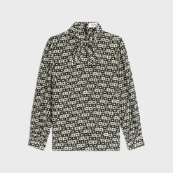 lavaliere blouse with bow in silk