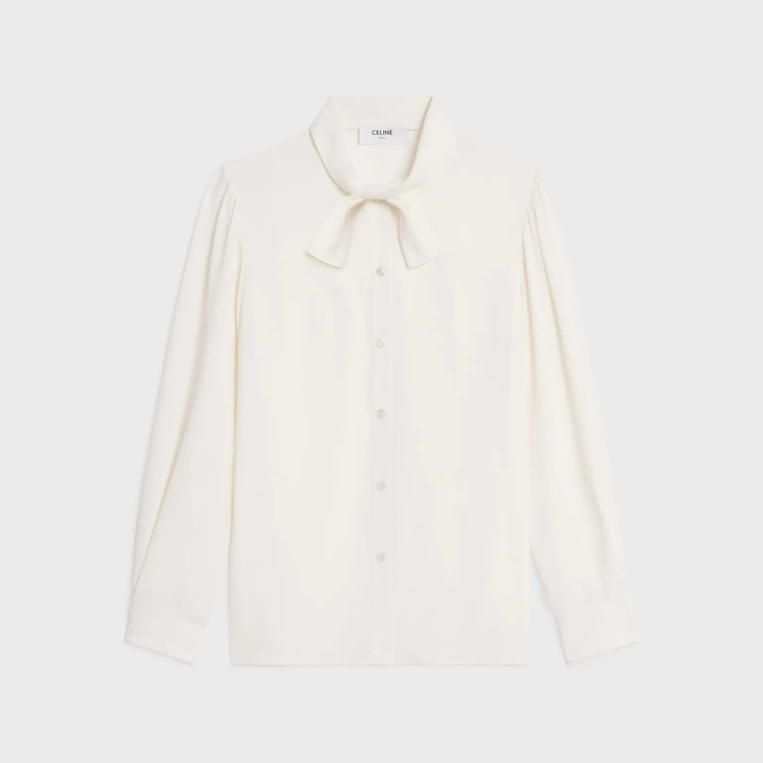 lavallière blouse in crêpe de soie and acetate