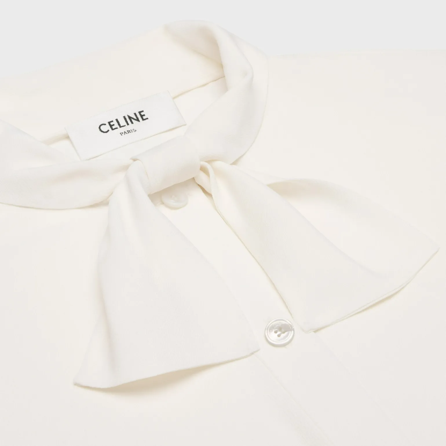 lavallière blouse in crêpe de soie and acetate