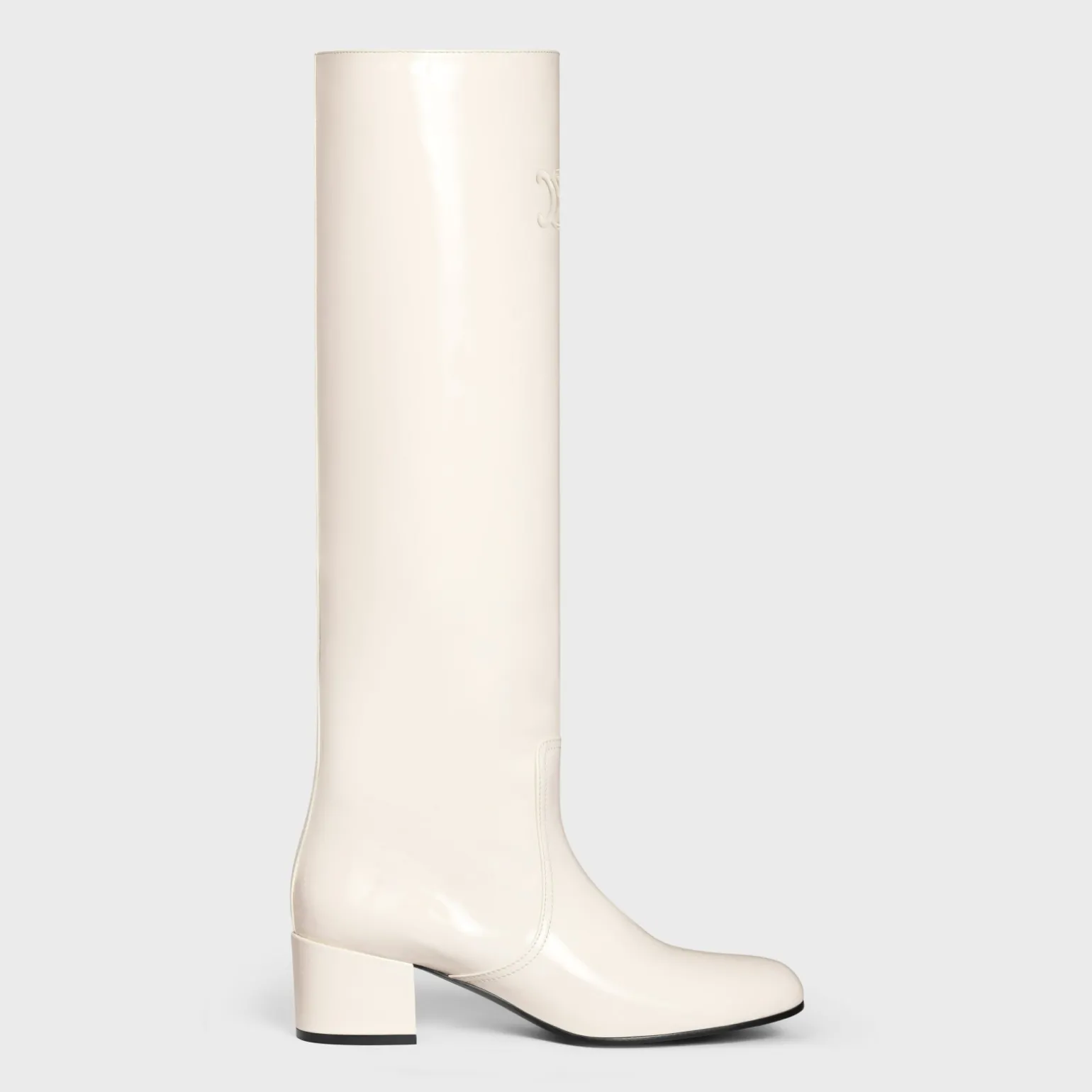 LES BOTTES CELINE TRIOMPHE HIGH BOOT in PATENT CALFSKIN