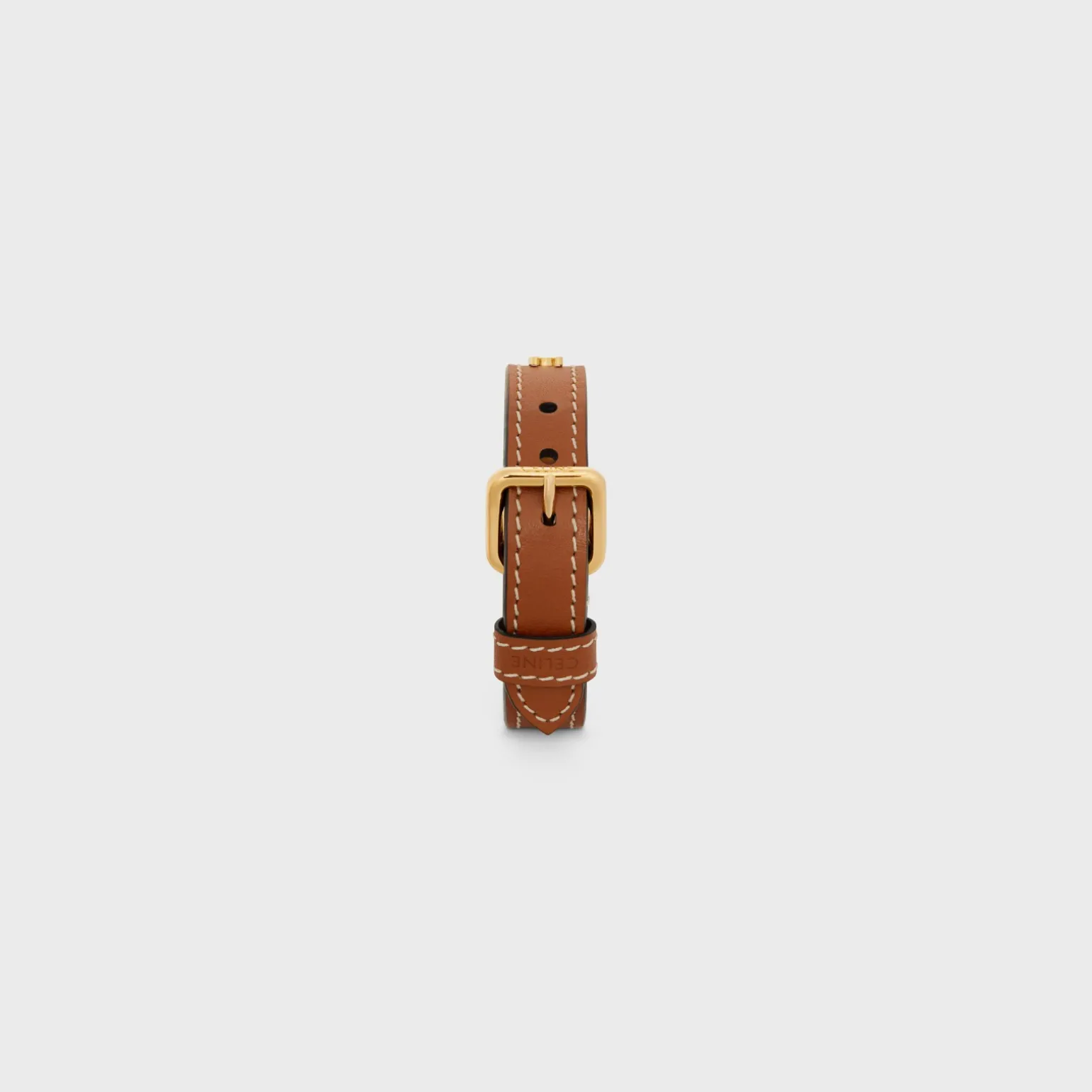 Les Cuirs Celine Bracelet in Calfskin and Brass with Gold Finish