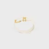 Les Cuirs Celine Double Bracelet in Smooth Calfskin and Brass with Gold Finish