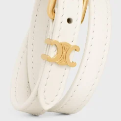 Les Cuirs Celine Double Bracelet in Smooth Calfskin and Brass with Gold Finish