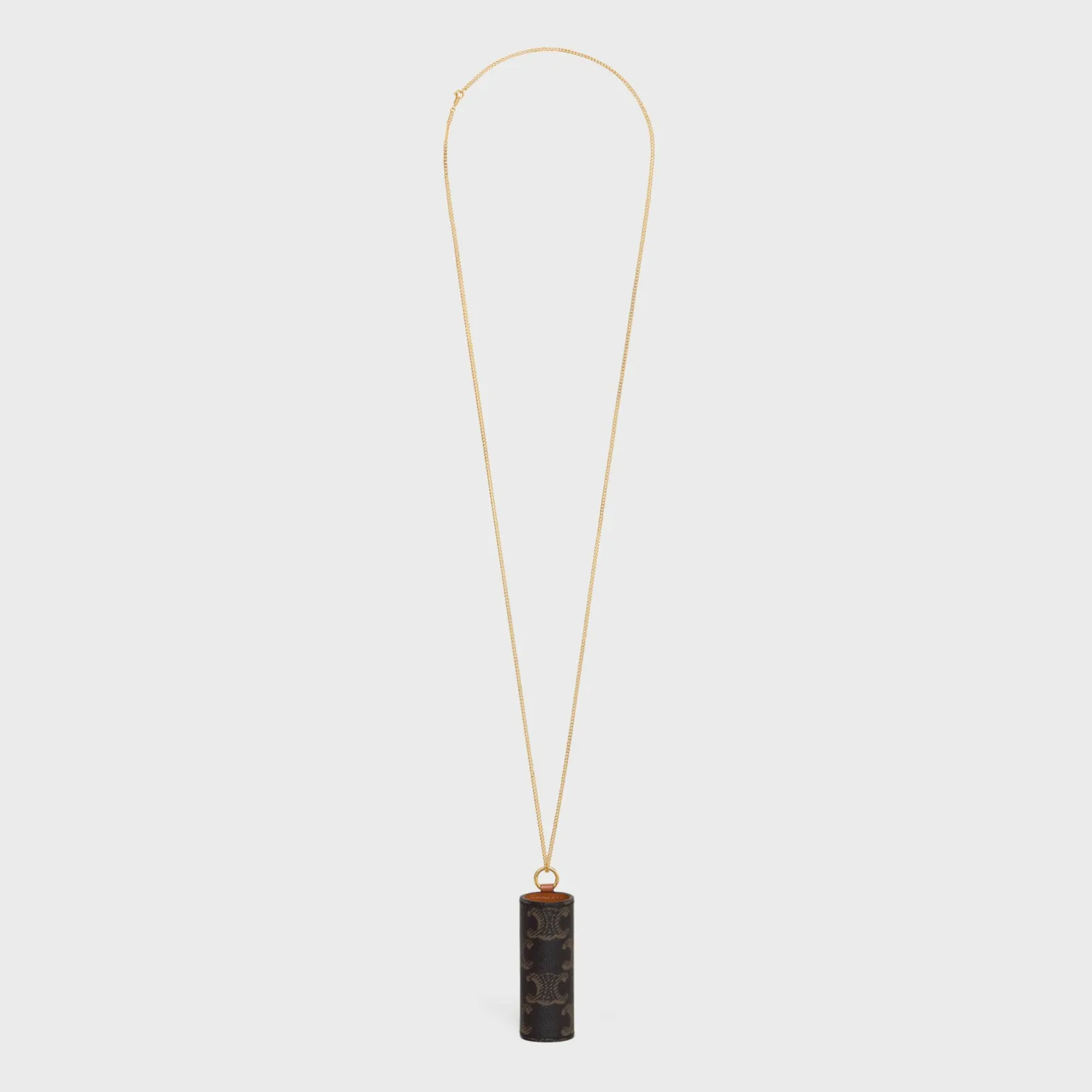 LIPSTICK NECKLACE IN TRIOMPHE CANVAS AND CALFSKIN