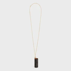 LIPSTICK NECKLACE IN TRIOMPHE CANVAS AND CALFSKIN