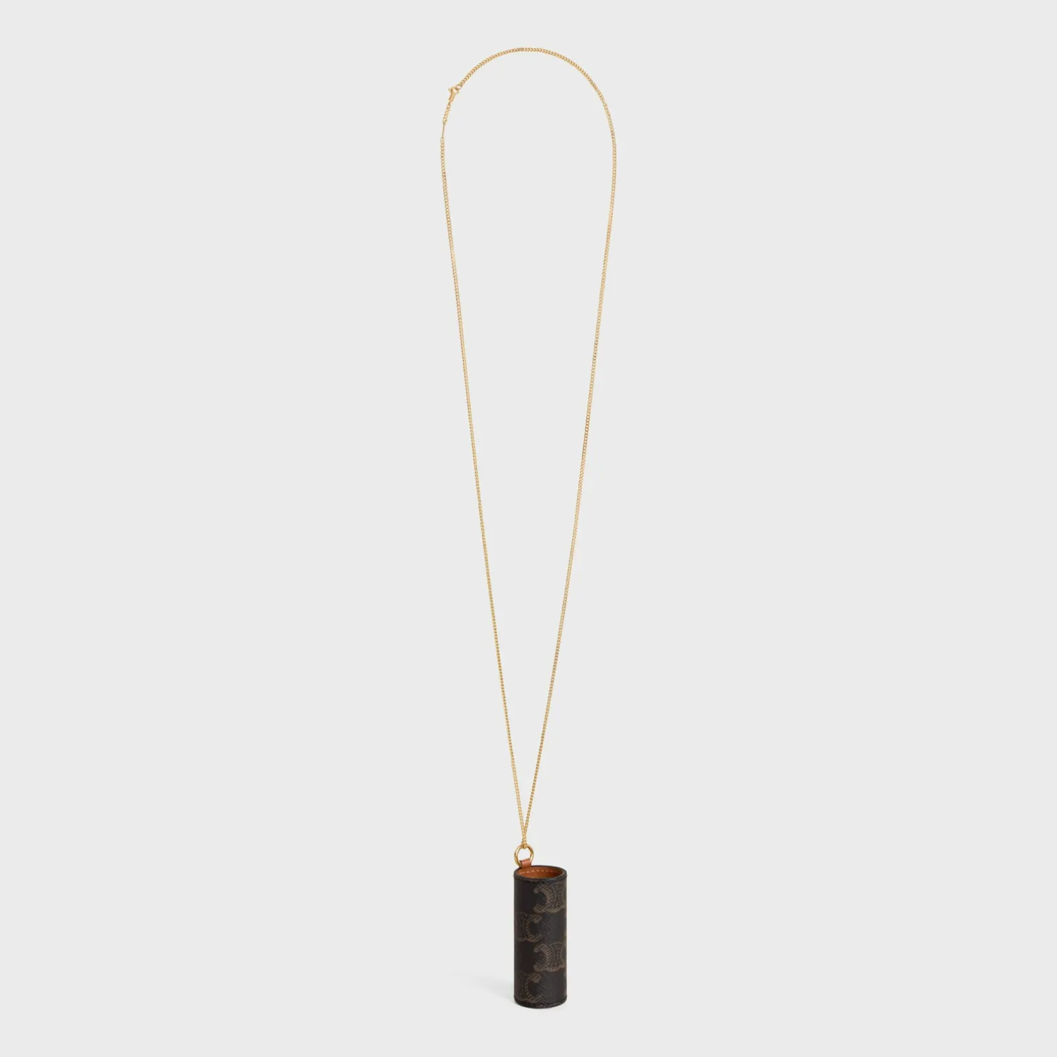 LIPSTICK NECKLACE IN TRIOMPHE CANVAS AND CALFSKIN