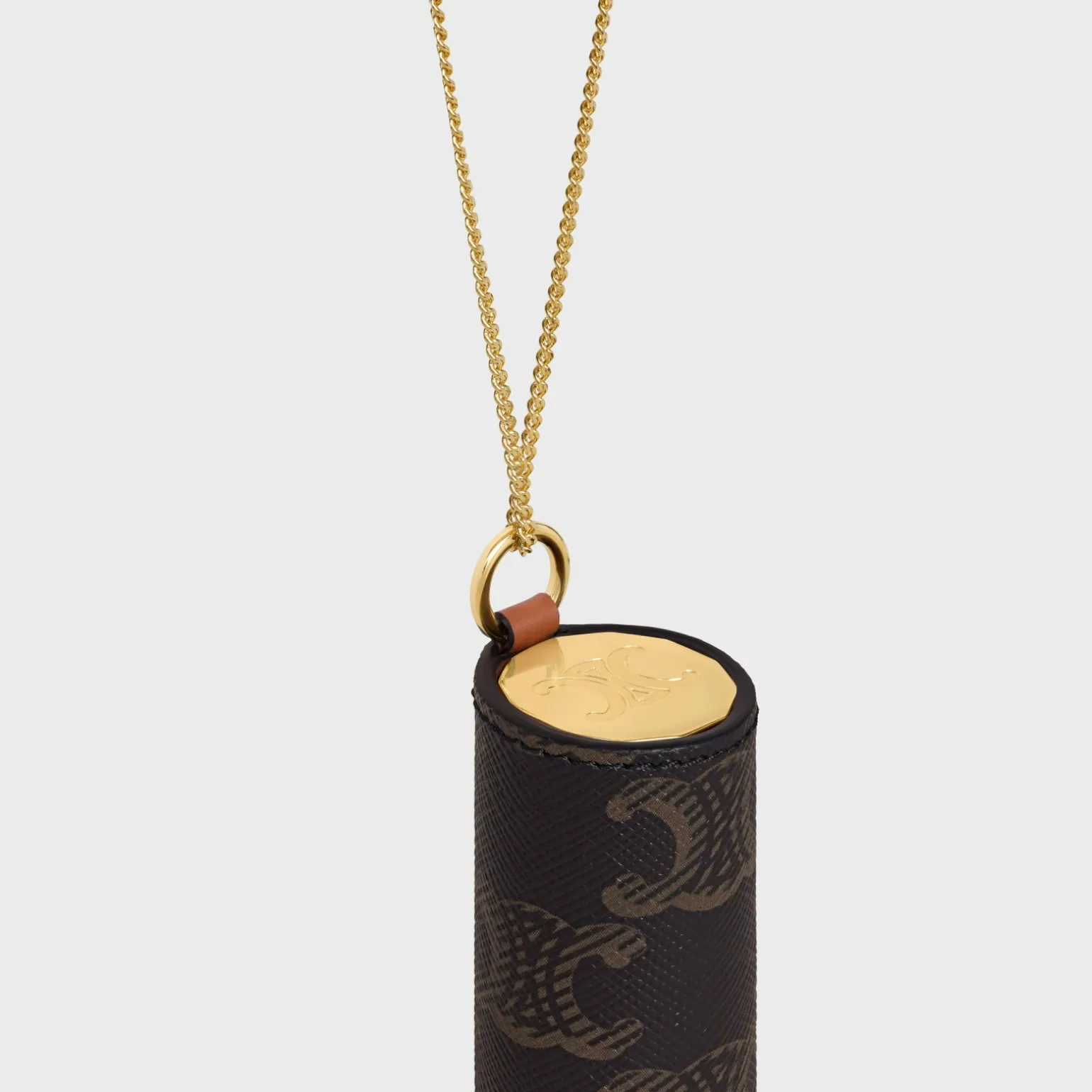 LIPSTICK NECKLACE IN TRIOMPHE CANVAS AND CALFSKIN