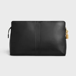 Lock Toiletry Pouch in Shiny Calfskin