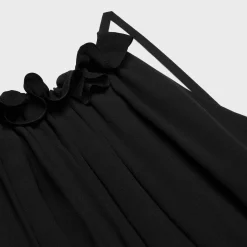 long open back dress in silk georgette