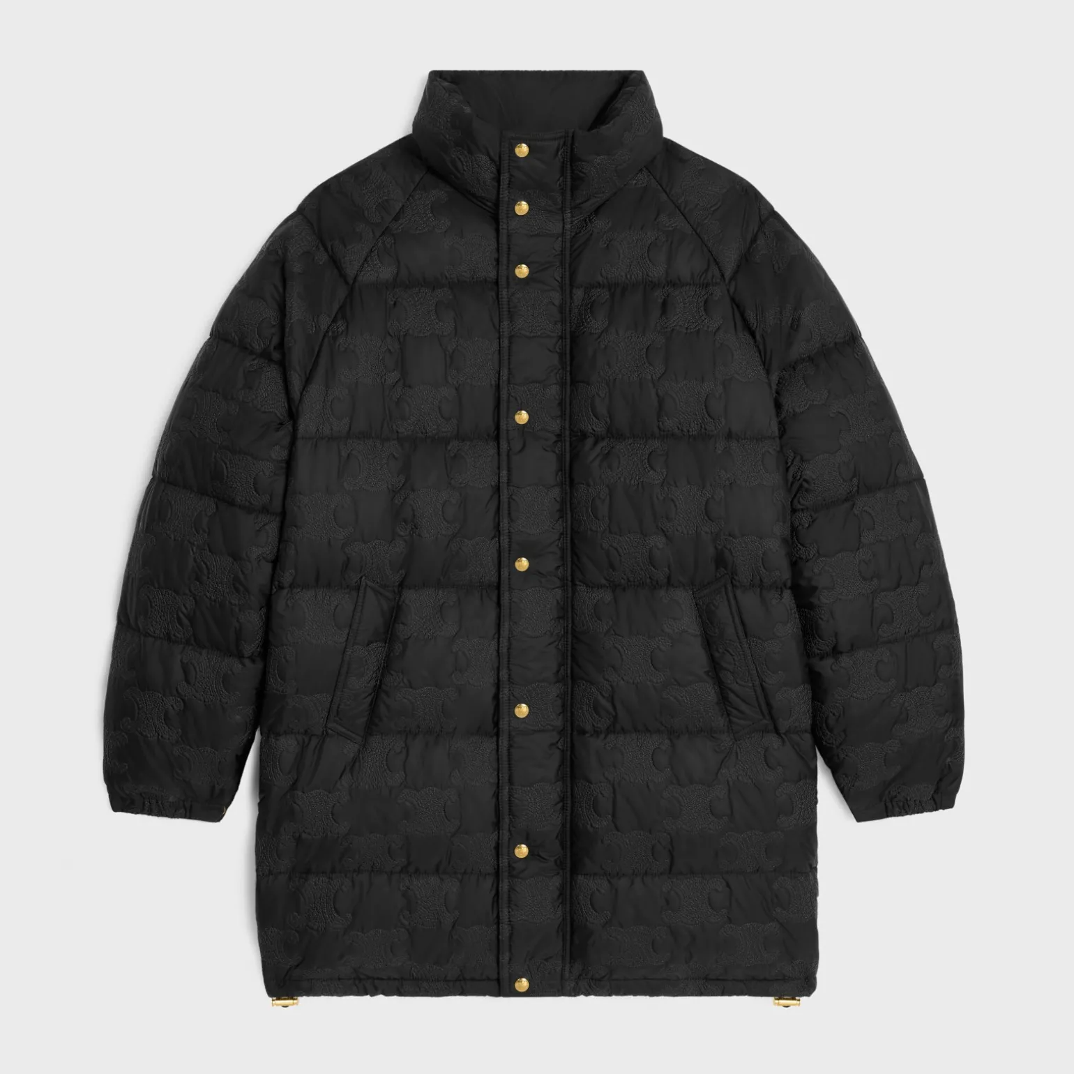 long triomphe down jacket in lightweight nylon