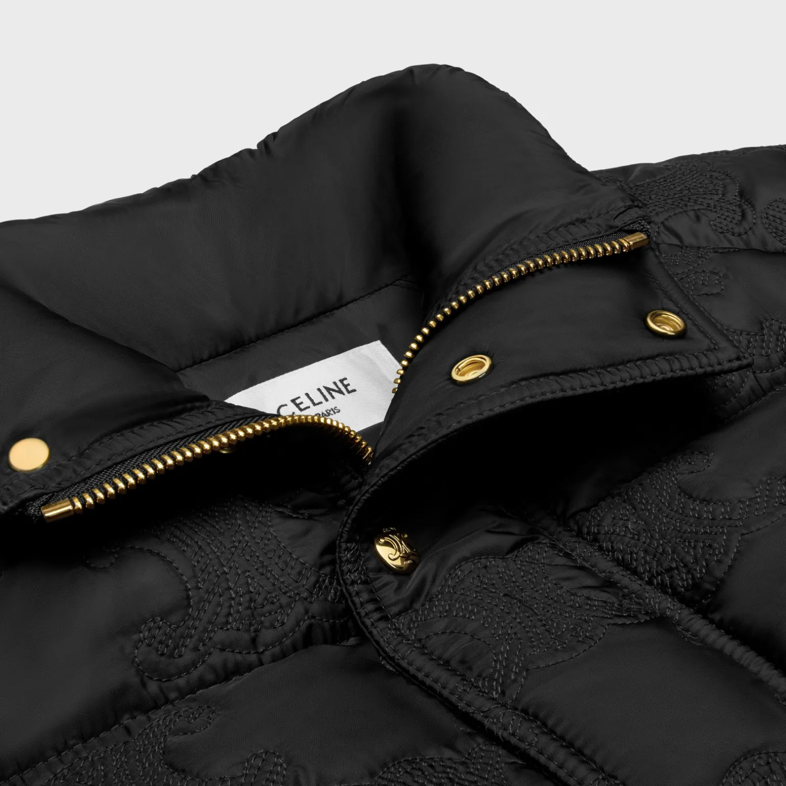 long triomphe down jacket in lightweight nylon