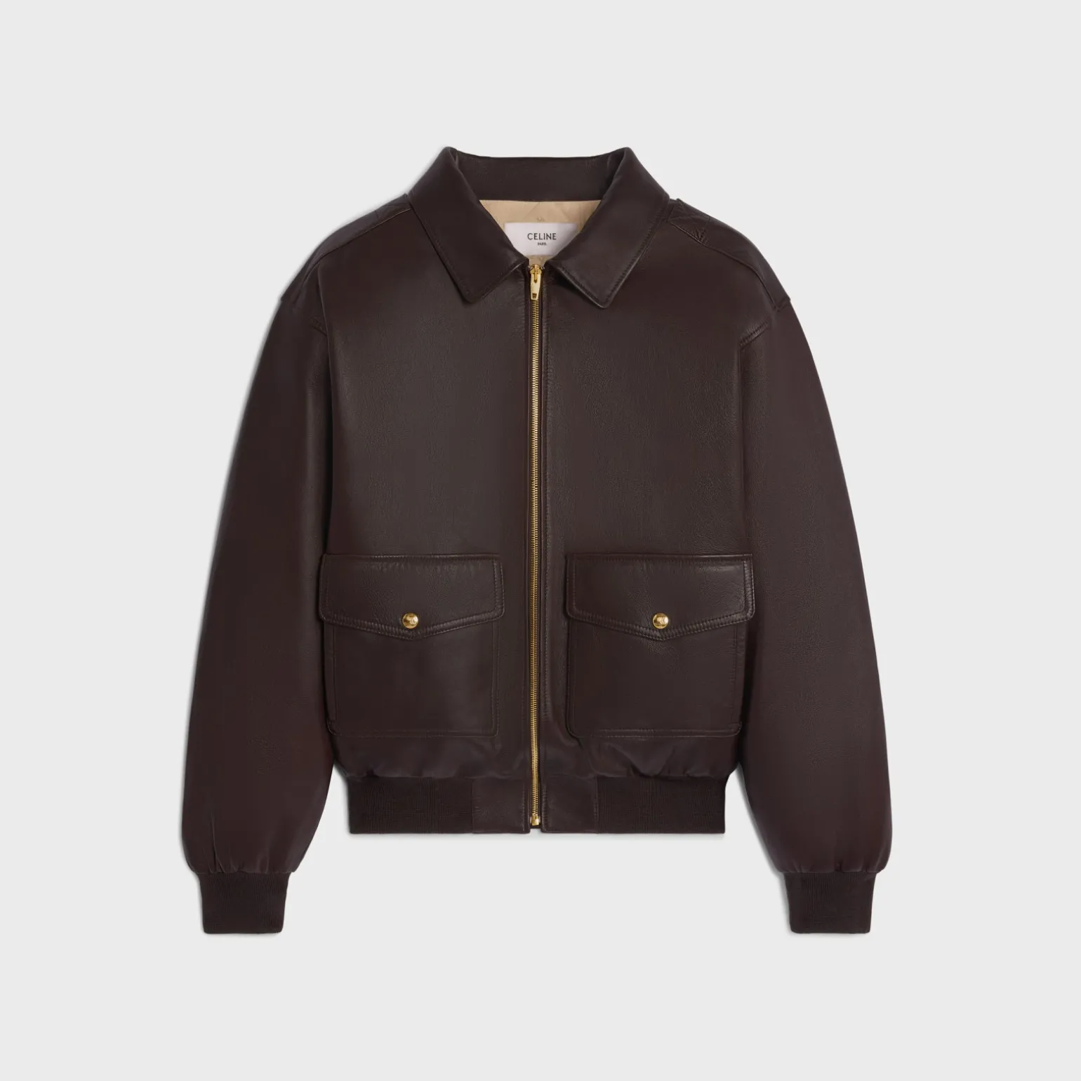 loose aviator blouson jacket in soft lambskin