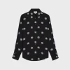 loose shirt in printed viscose