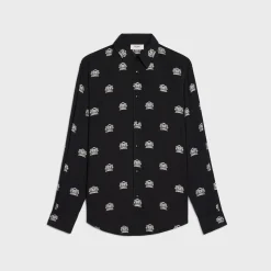 loose shirt in printed viscose