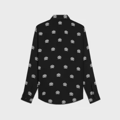 loose shirt in printed viscose