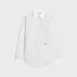 loose shirt in striped cotton poplin