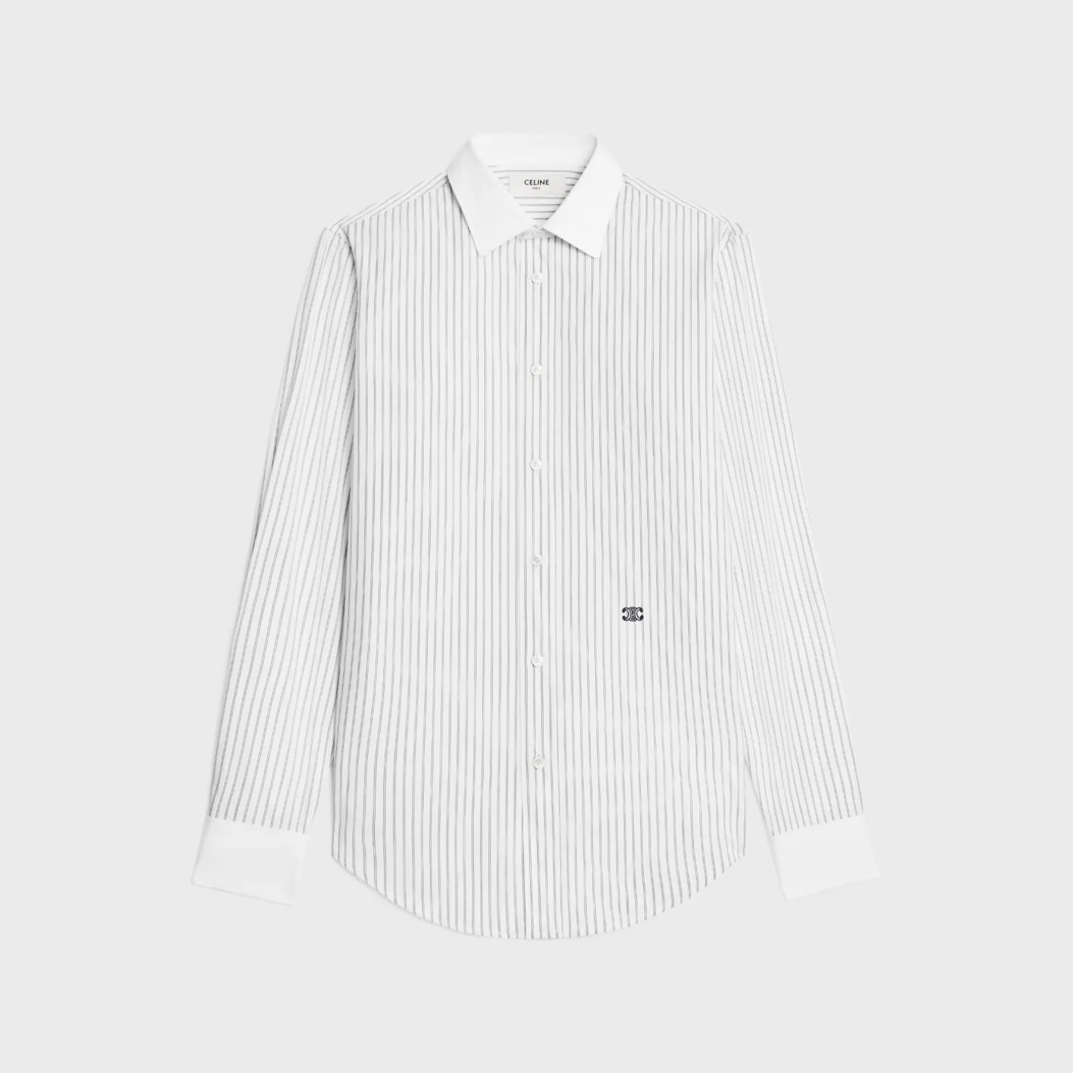loose shirt in striped cotton poplin