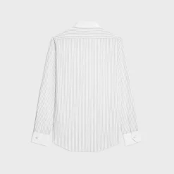 loose shirt in striped cotton poplin