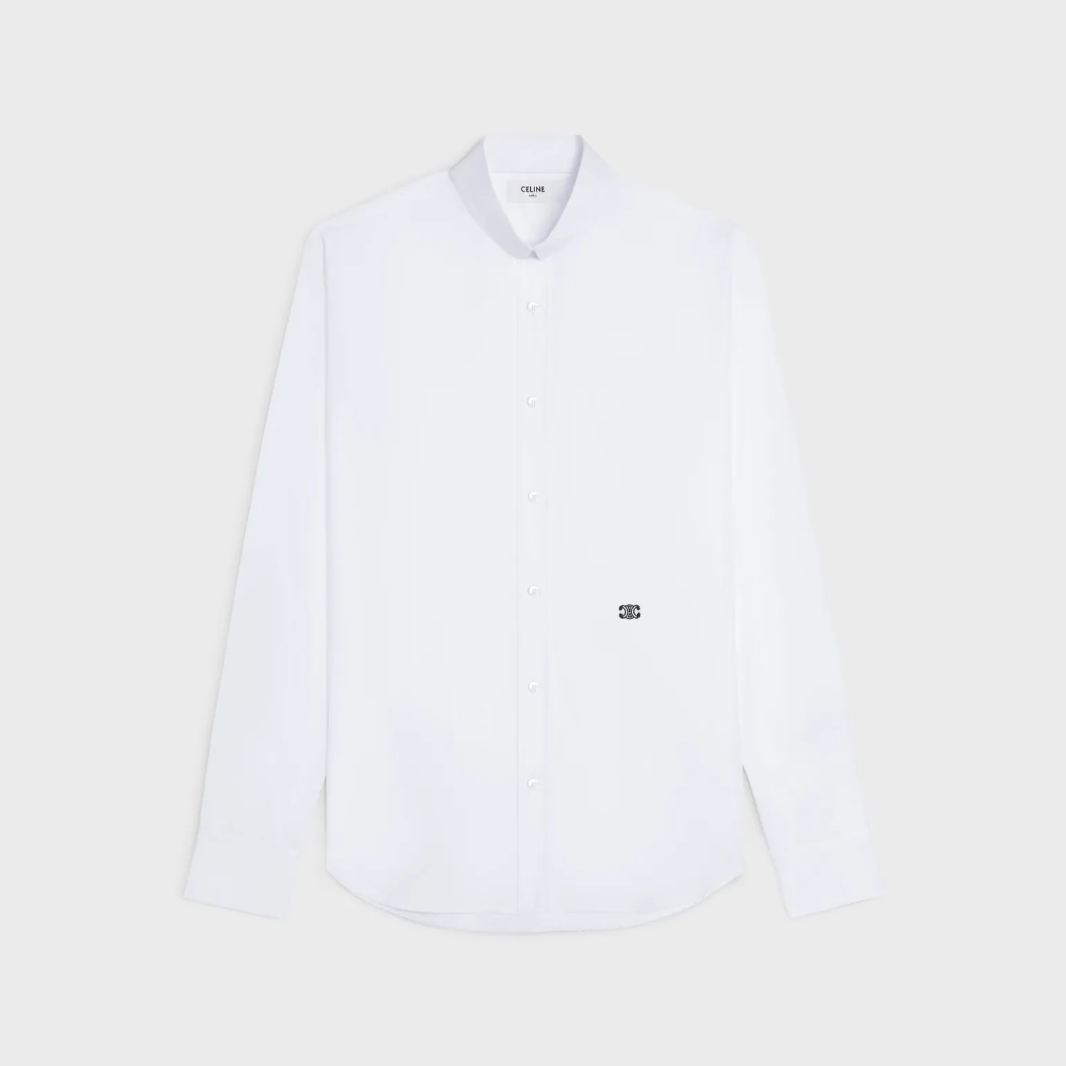 loose shirt with inverted collar in cotton poplin