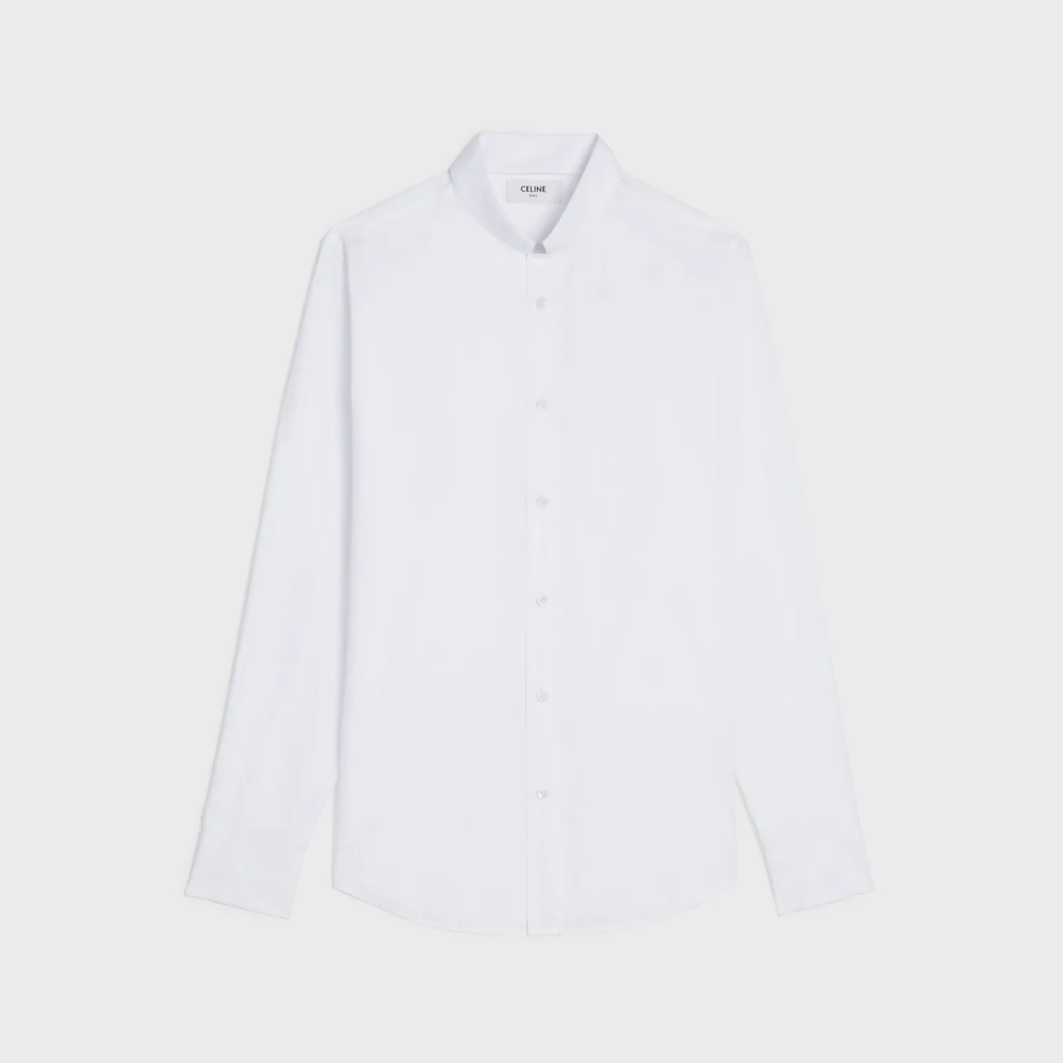 loose shirt with inverted collar in cotton poplin