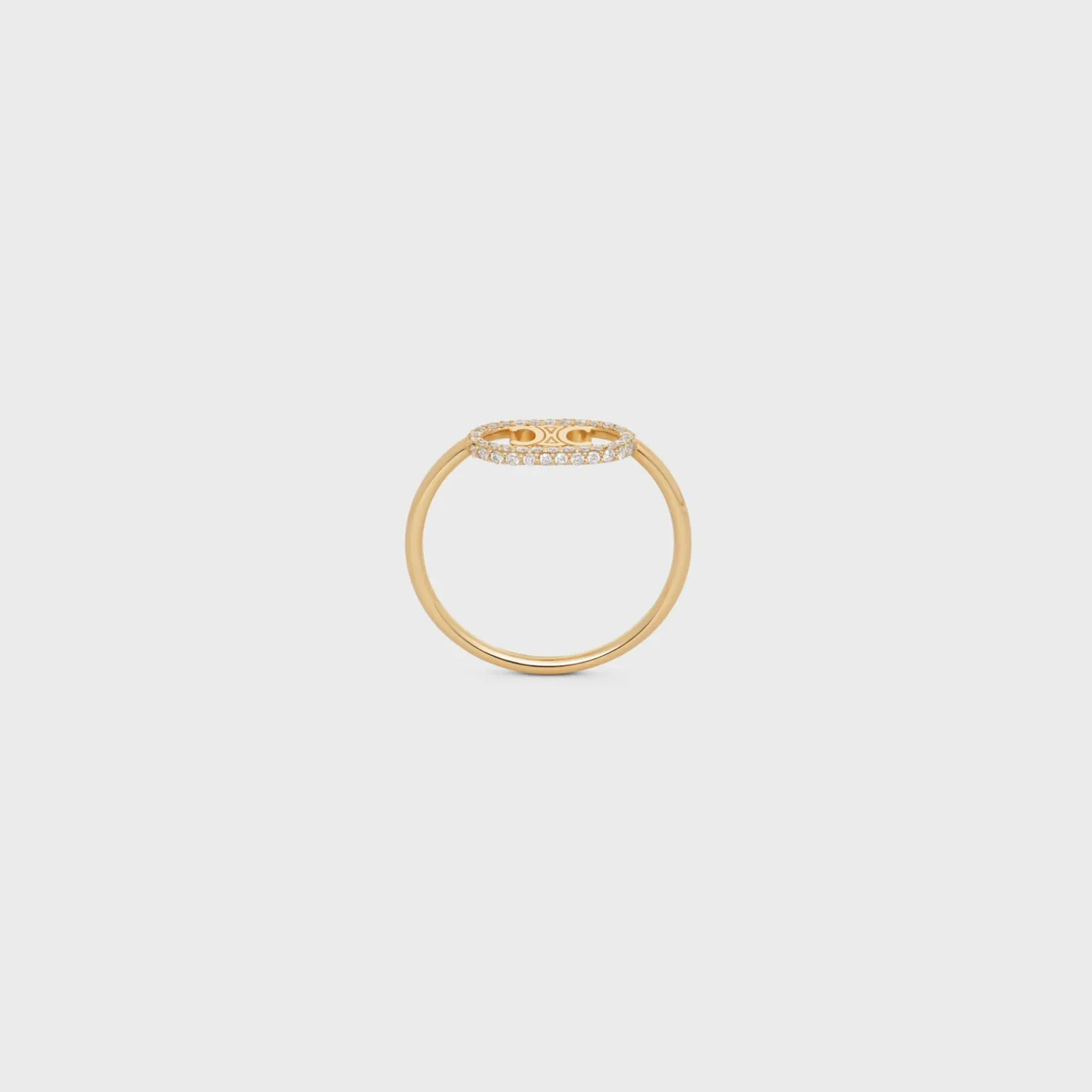 Maillon Triomphe Ring in Yellow Gold and Diamonds