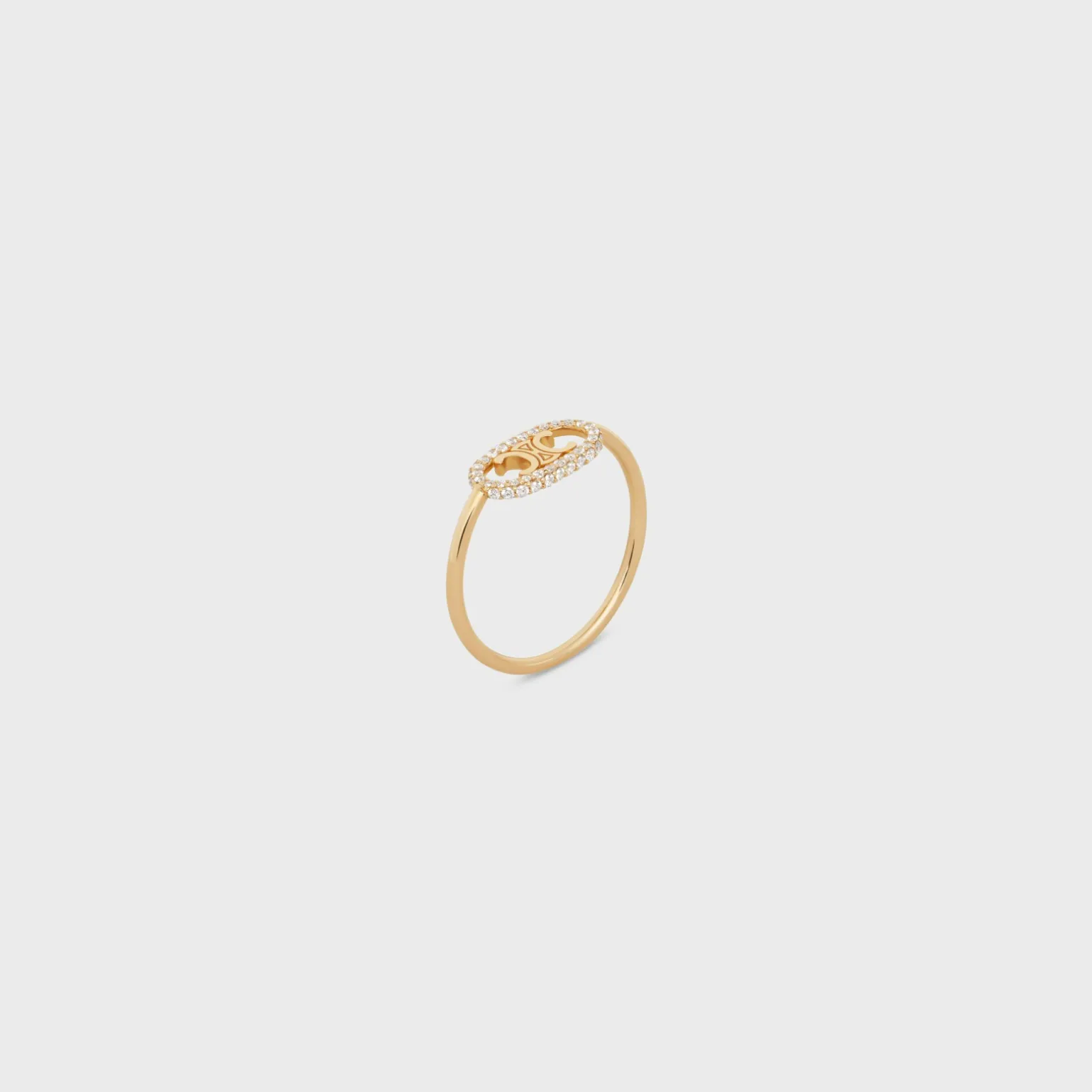 Maillon Triomphe Ring in Yellow Gold and Diamonds