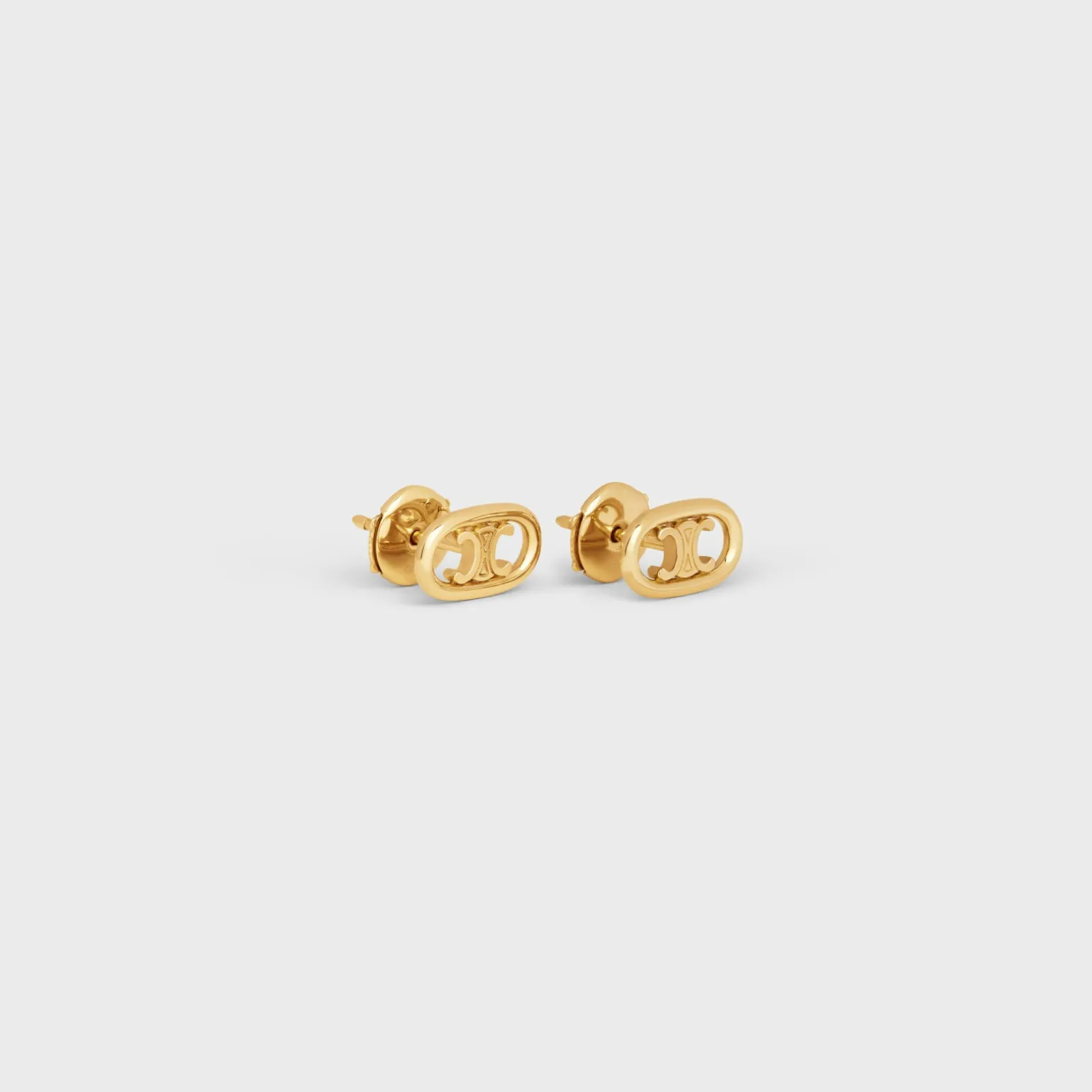 Maillon Triomphe Studs in Yellow Gold