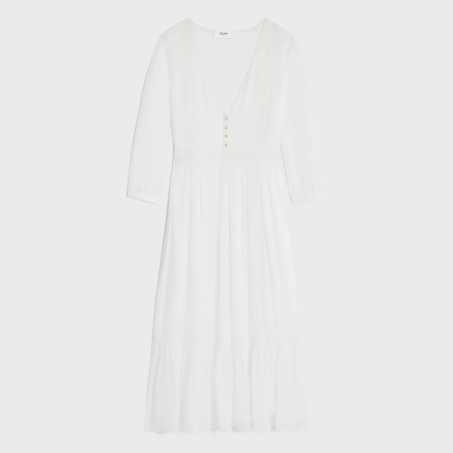 maxi dress in cotton twill
