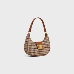 MEDIUM AVA TRIOMPHE BAG in Tartan Textile and calfskin