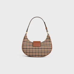 MEDIUM AVA TRIOMPHE BAG in Tartan Textile and calfskin