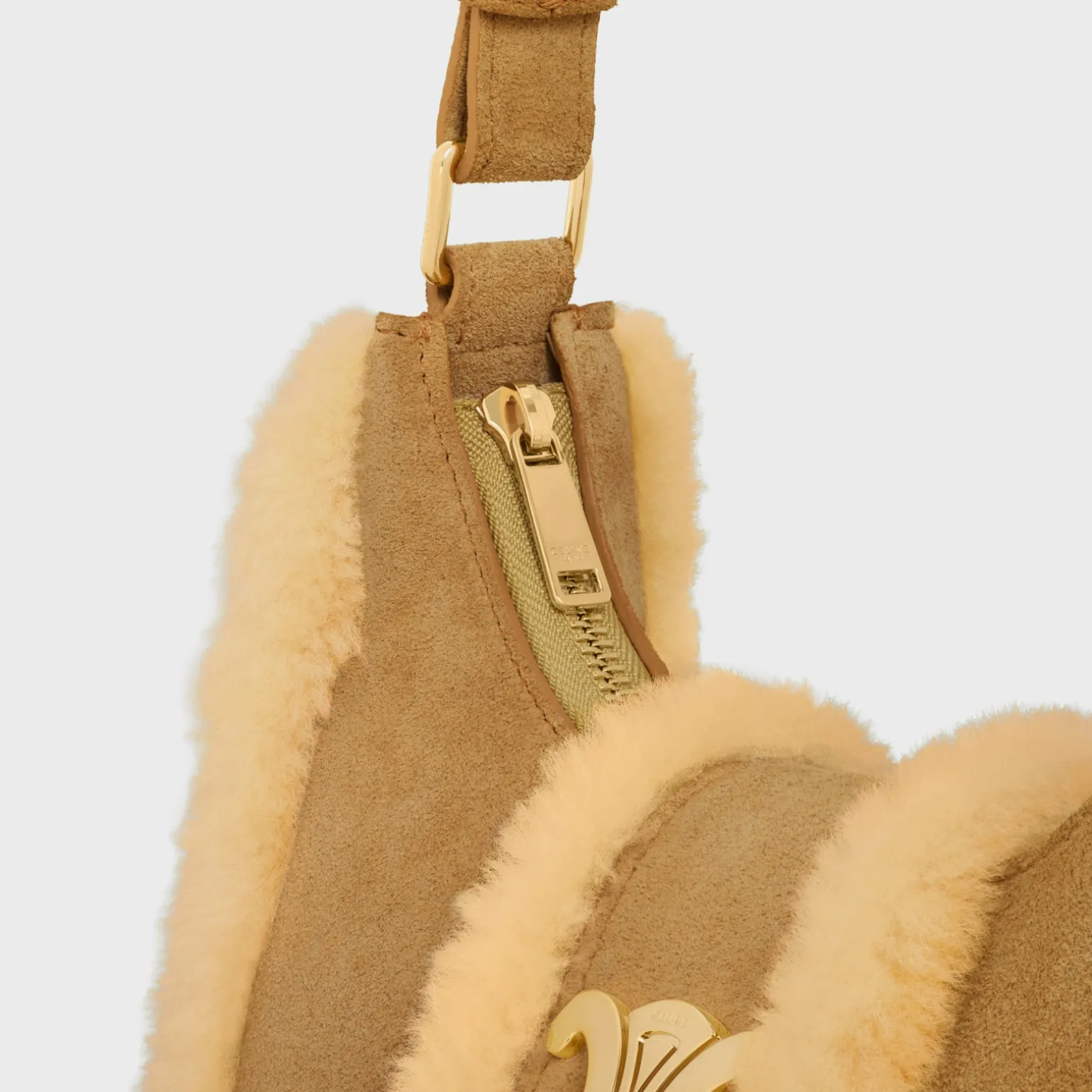 MEDIUM AVA TRIOMPHE BAG in SUEDE CALFSKIN AND SHEARLING