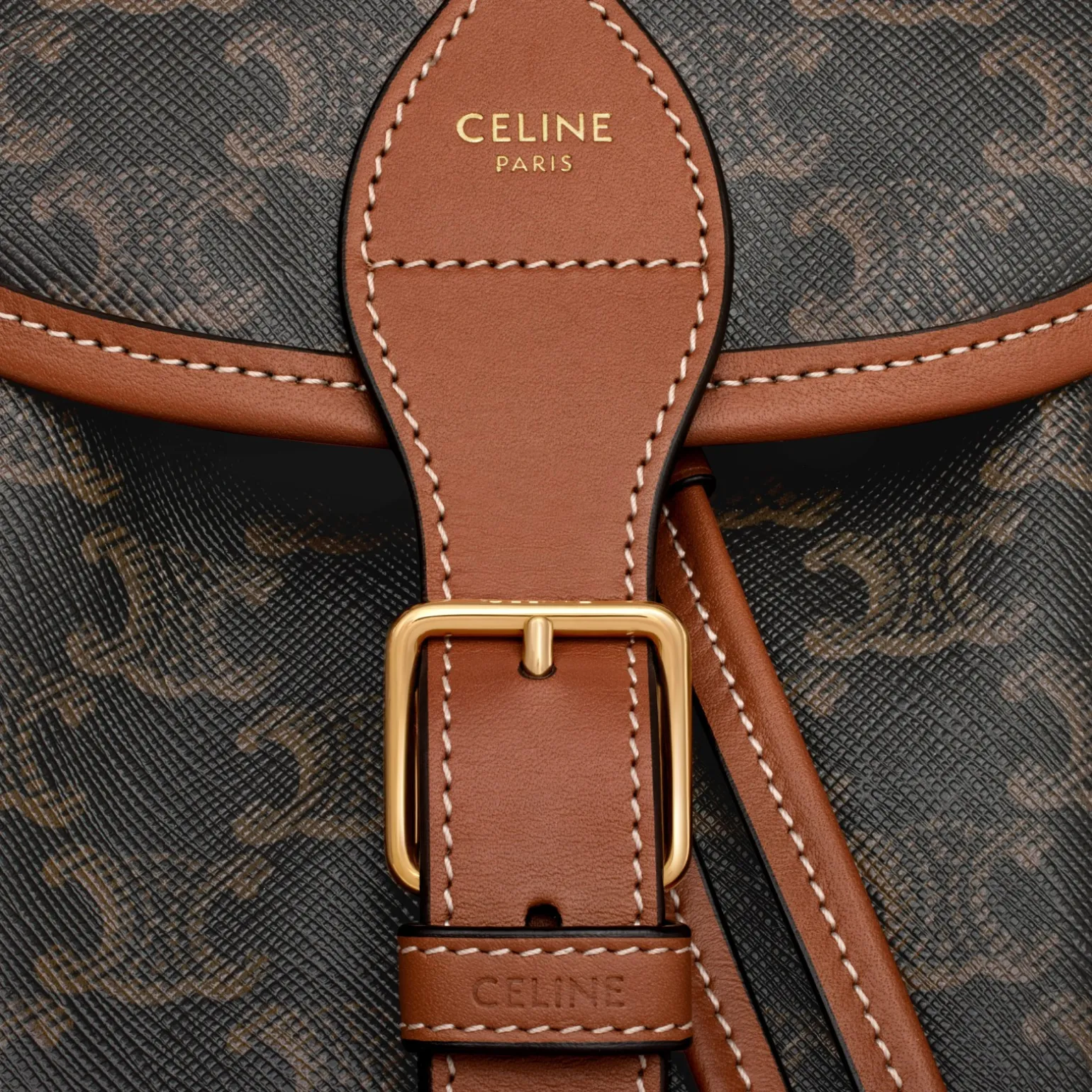 MEDIUM BACKPACK FOLCO in Triomphe Canvas and calfskin