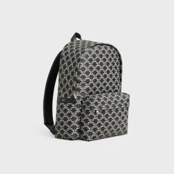 Medium Backpack in Triomphe canvas two-tone and calfskin