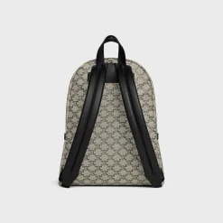 Medium Backpack in TRIOMPHE CANVAS AND CALFSKIN