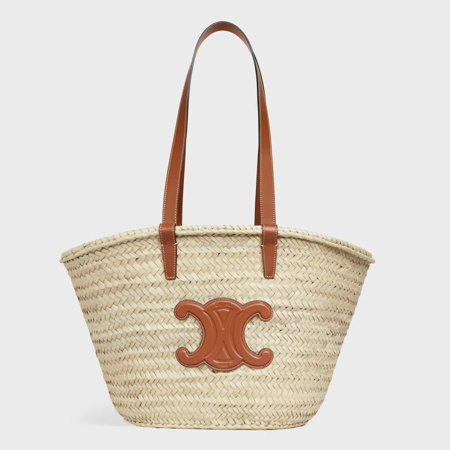 MEDIUM CELINE CLASSIC PANIER in Palm leaves and Calfskin