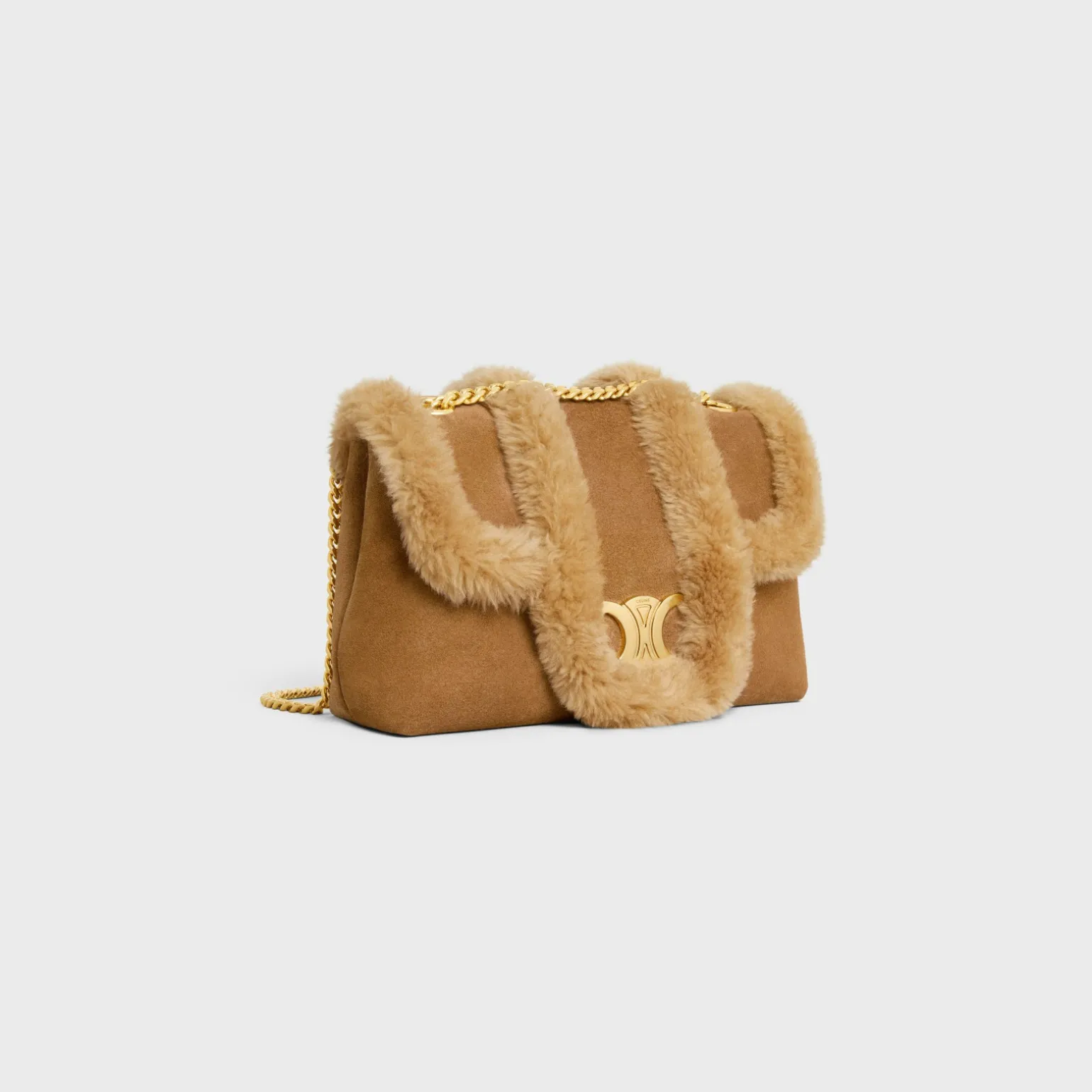 Medium Celine Victoire Bag in SUEDE CALFSKIN AND SHEARLING