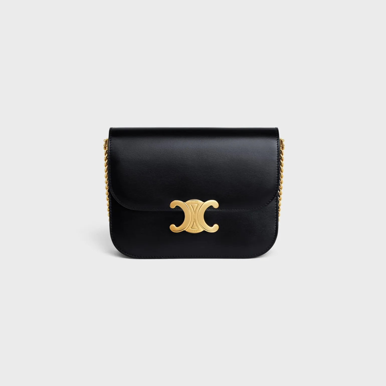 MEDIUM COLLEGE BAG in shiny calfskin