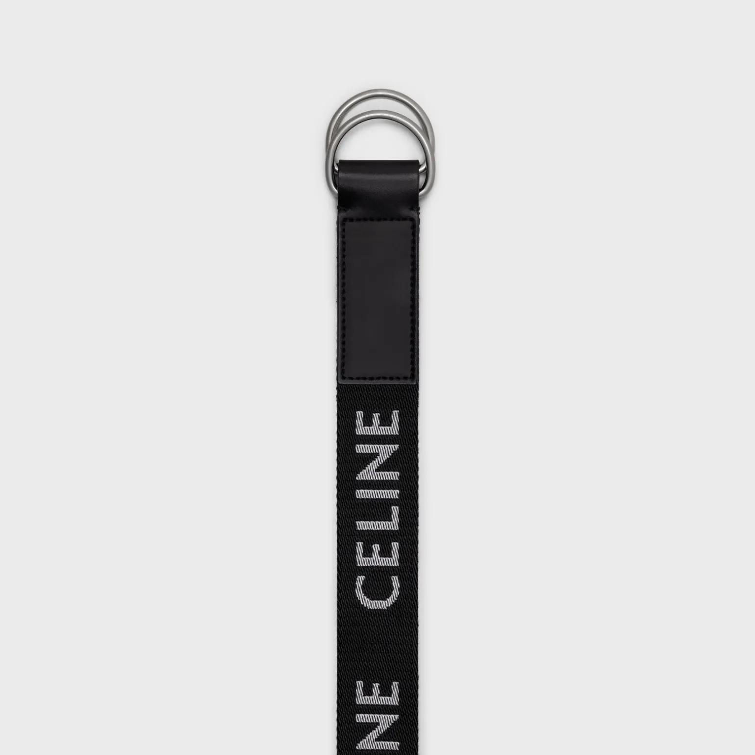 MEDIUM DOUBLE RING BELT in Jacquard Textile and Calfskin