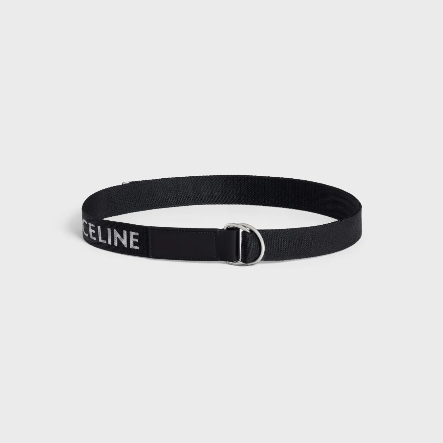 MEDIUM DOUBLE RING BELT in Jacquard Textile and Calfskin