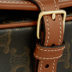 Medium Folco bag in Triomphe Canvas and calfskin