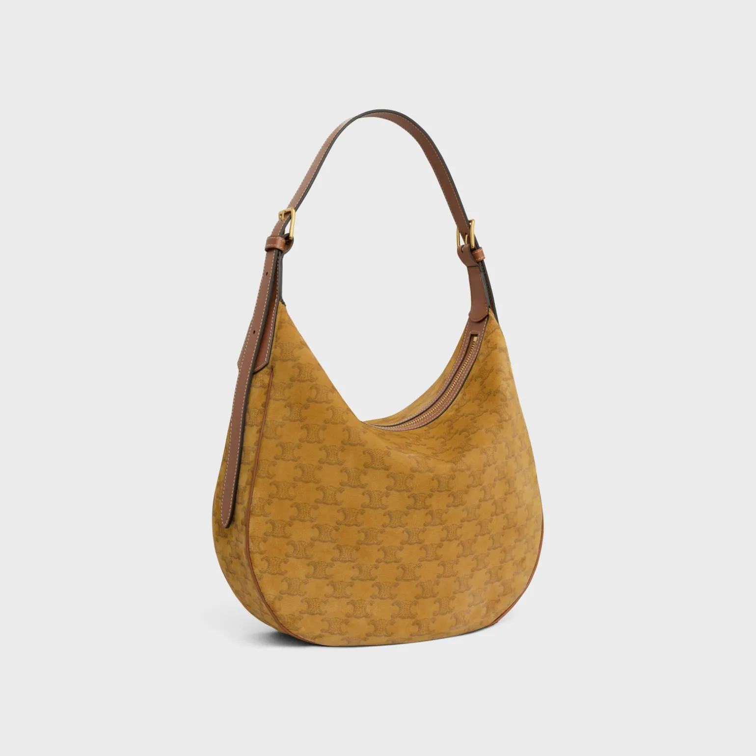 MEDIUM HELOÏSE BAG CUIR TRIOMPHE in SUEDE CALFSKIN WITH TRIOMPHE ALL-OVER