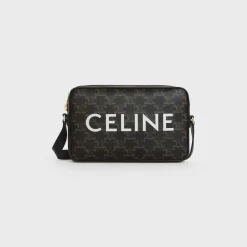 Medium Messenger Bag in Triomphe Canvas with Celine Print